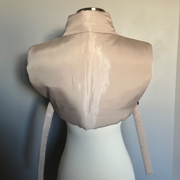 COS Padded Puffer Mock Neck Cropped Vest Insert Scarf Pink Layer underneath coat - Picture 3 of 9